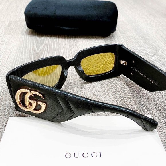 NWT GUCCI GG0816S - 001 LEATHER SUNGLASSES - Picture 13 of 16